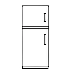 Grayscale silhouette of fridge with water vector image