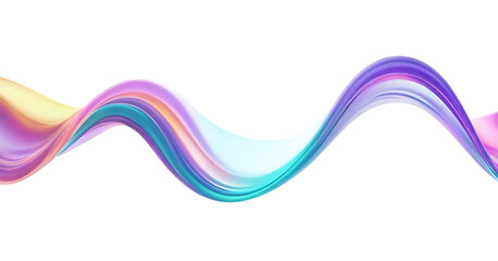 A vibrant, abstract wave of iridescent colors, flowing seamlessly across a white background. Perfect for adding a touch of modern art and energy to designs. Ideal for websites, presentations, social m