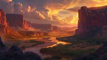 Majestic landscape of rugged lands.