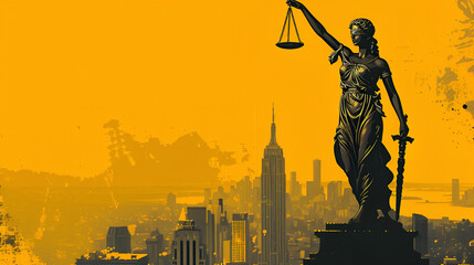 Fototapeta premium A Justice scales lady poster