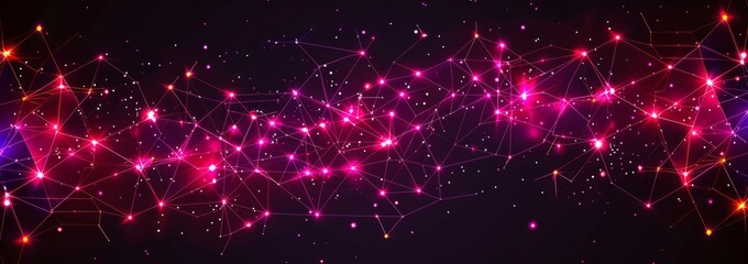 Abstract Background with Red and Pink Glowing Lines