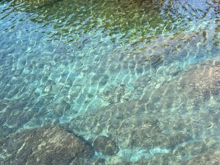 Sea clear water surface aerial view