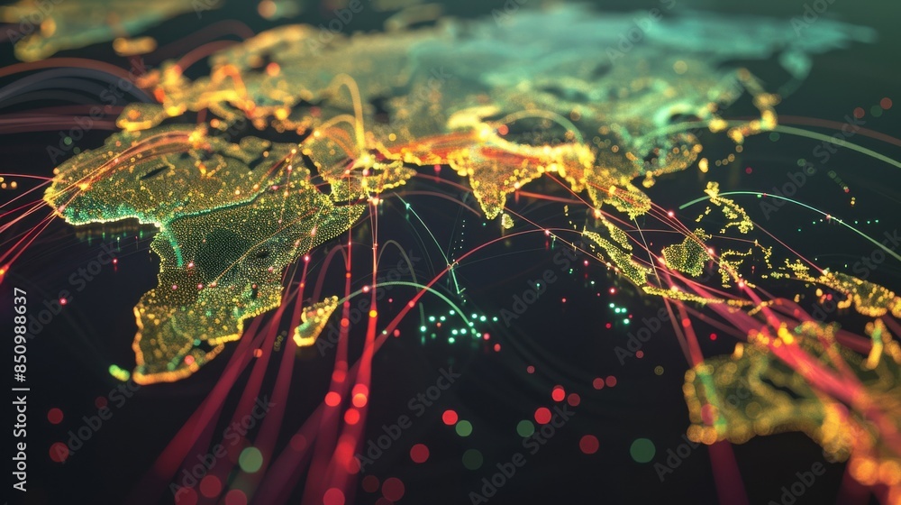Poster global supply chain visualization: a dynamic visualization of a global supply chain with animated ro