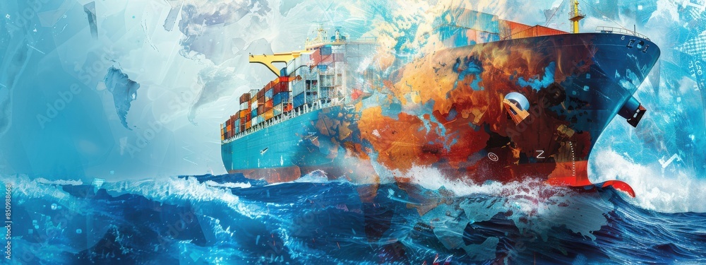 Poster global trade analytics: an advanced analytics platform displaying insights and trends in global trad