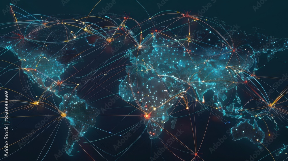 Poster global supply chain visualization: a dynamic visualization of a global supply chain with animated ro