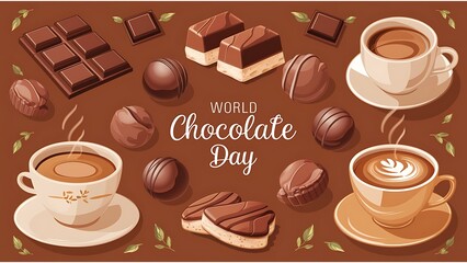 Obraz premium world chocolate day background image