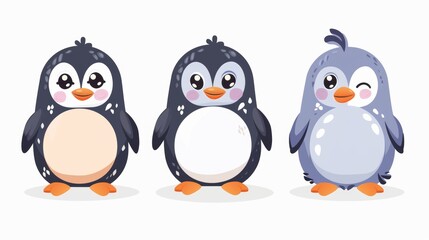 Fototapeta premium Penguin. Flat vector illustration of cute animal. Baby nursery art.