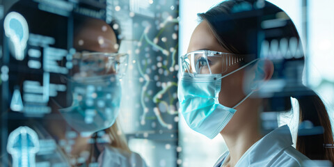 Medical examination. and doctor analyzing medical report. Medical technology advancement. Healthcare