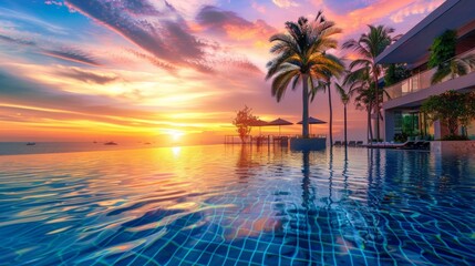 Swimming pool of a large mansion.