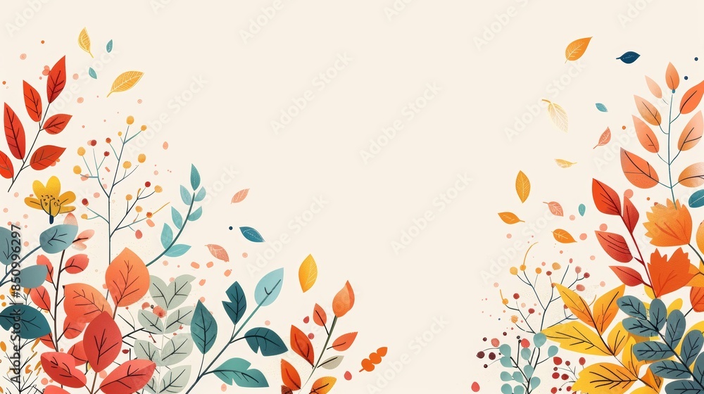 Poster vibrant autumn background for text or design generative ai