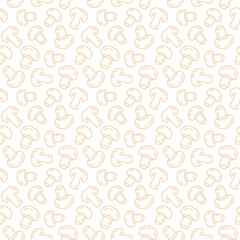 mushrooms line icons seamless pattern