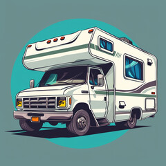 Naklejka premium Artistic vector illustration of RV truck