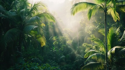 Tropical jungles of Southeast Asia in august