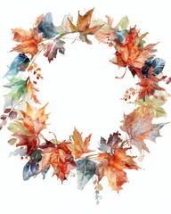 Autumn Wreath Design for Text Overlay Generative AI