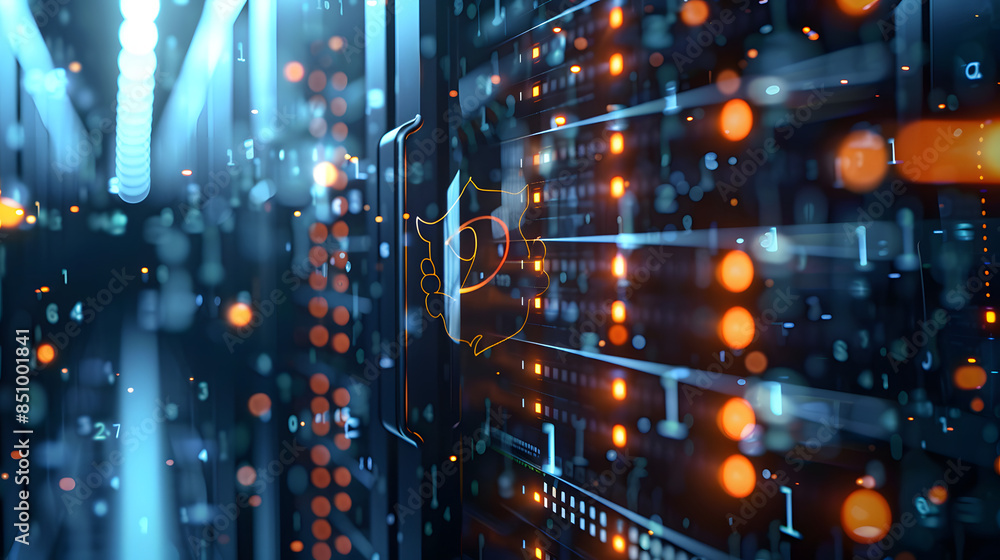 Aufkleber protect data and networks from online threats with secure cyber defense measures. concept cybersecur