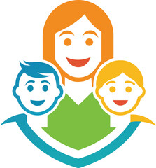 Family Logo Happy Parents and Child Logo Design vector illustration