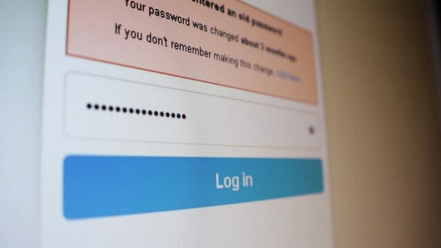 Social network log in sign in password Shot of a computer screen pixels visible password Log in Sign in to social network or an email. Shot of a computer screen camera moving pixels visible. Password