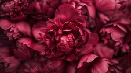Naklejka premium Leica lens capturing burgundy peonies, ultra delicate and detailed texture, romanticism infused in ultra high definition, every petal perfectly visible