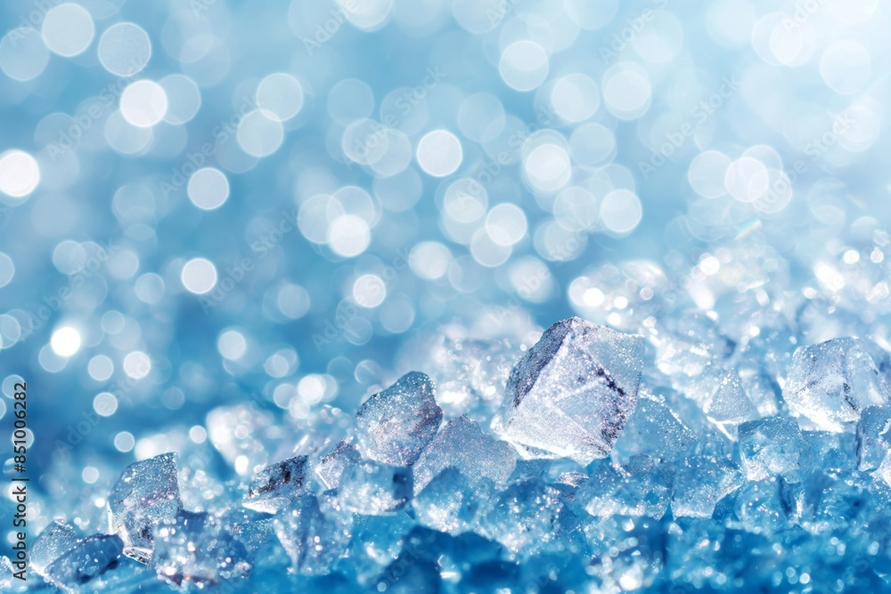 Poster captivating closeup photo of sparkling rock candies with a mesmerizing blue bokeh effect adding a ma