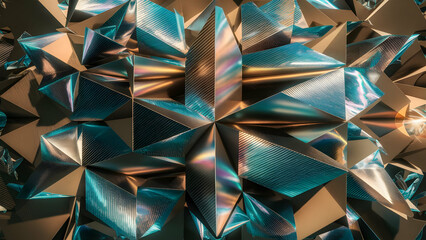 Cinematic 3D Composition Iridescent Shapes