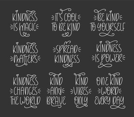 Kind Quotes Collection. Anti Bullying, Bully Prevention Phrases Set. World Kindness Day, Random Acts of Kindness Day Prints. 