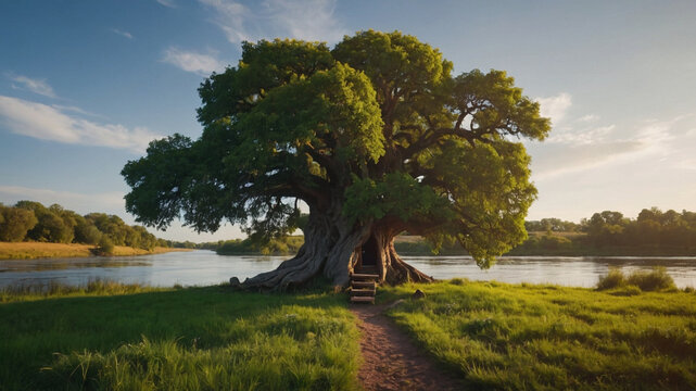 a large tree was used as a place to live