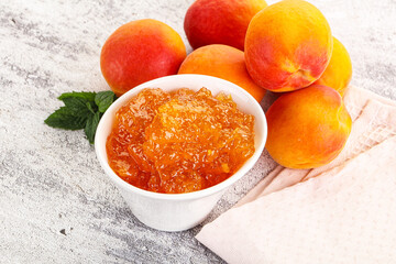 Sweet apricot jam homemade dessert