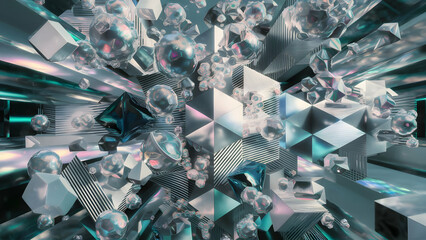 Cinematic Holographic Shapes 3D Dreamscape