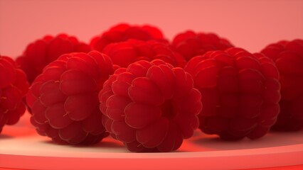 raspberry on a white plate