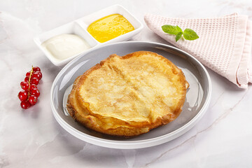 Sweet homemade thick baked pancakes
