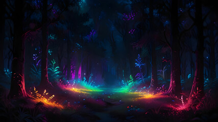 Fototapeta premium picture a magical forest where every leaf seems to