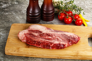 Raw beef chuck roll steak