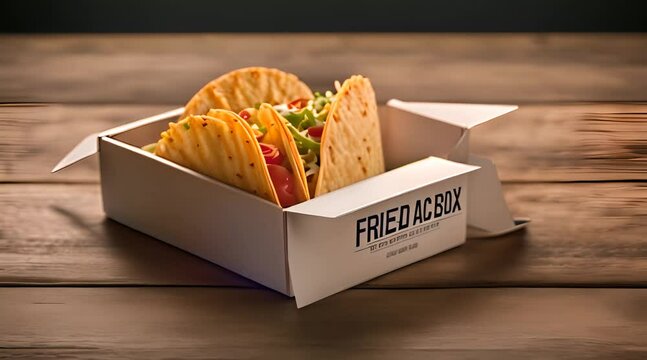 Fresh beef tacos in hard yellow corn taco shell with sour cream and shredded cheese.