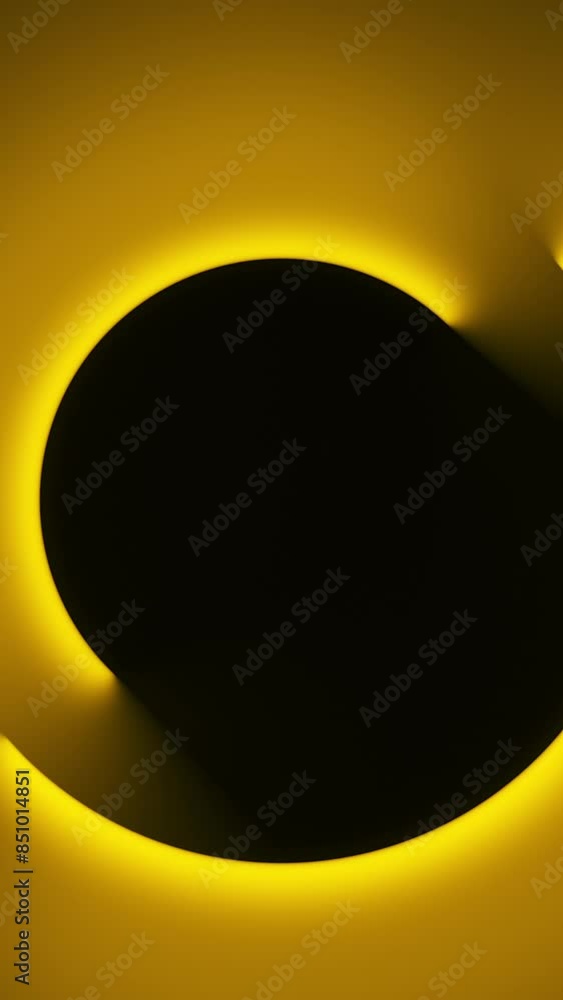 Poster light yellow semi circles abstract seamless loop animation. abstract 3d render of neon illuminating 