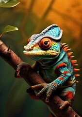 Obraz premium rainbow chameleon