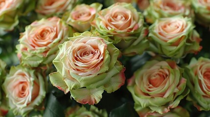 Obraz premium A macro shot of vibrant blooms, with the focal point being pink and green petals amidst lush greenery