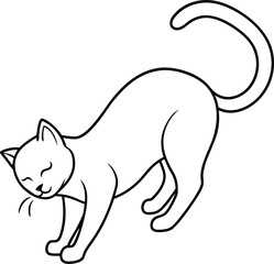 cute and playful cat illustrations and silhouette 