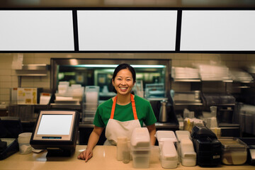 Digital menu screen png mockup, transparent design