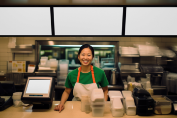 Digital menu screen png mockup, transparent design