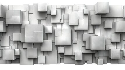  B/W image of varying-sized & shaped wall square/rectangle pattern