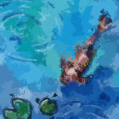 Fototapeta premium Oil paintings and various flowers, roses, peonies, cats, dogs, strawberries, and chrysanthemums are beautiful