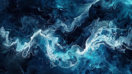 Obraz premium Deep navy and cerulean fusion with aquamarine eddies evoking ocean current energy