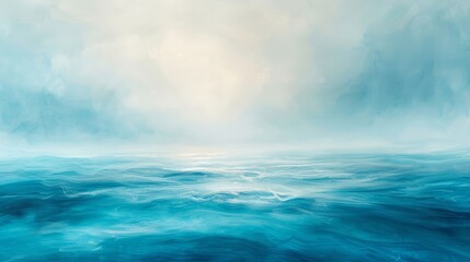 Obraz premium Cerulean and aquamarine with misty white capturing dawn seascape beauty