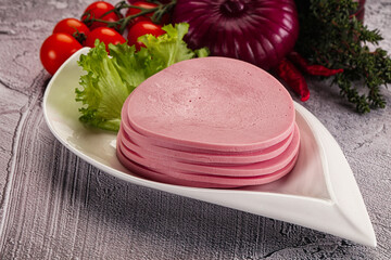 Boiled pork sliced sausage stack