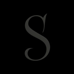 Obraz premium s logo, simple s logo black no background