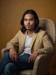 Fototapeta premium person sitting on couch