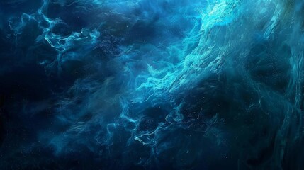 Obraz premium Indigo and teal with mist and light tendrils creating an enchanting atmosphere