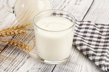 Organic milk in the glass