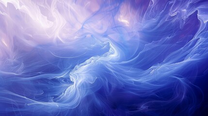 Obraz premium Tranquil atmosphere with pastel blue lavender mist and light swirls