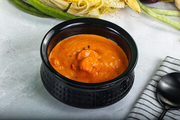 Indian cuisine - spicy prawn masala